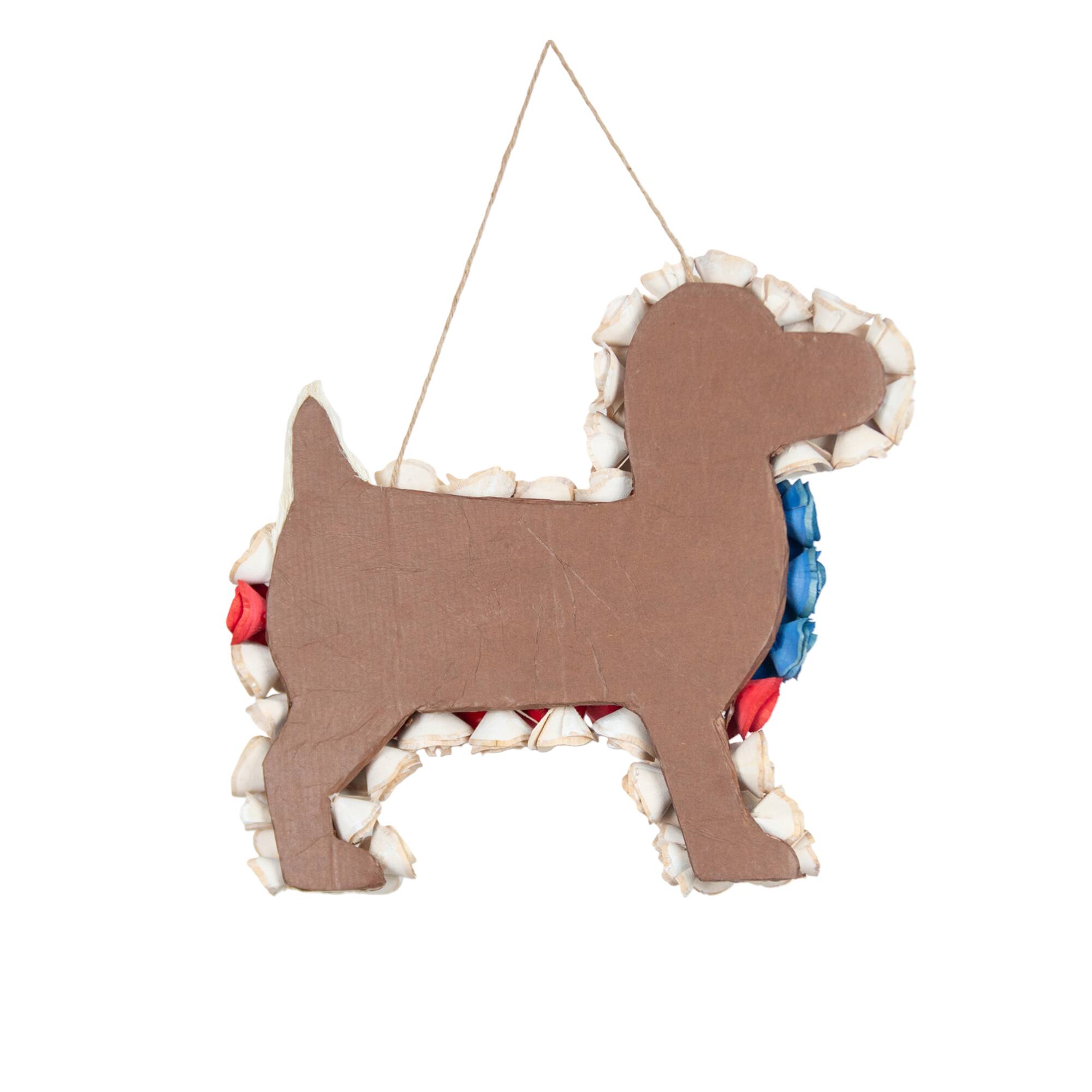 Red, White & Blue 14.5" Wood Chip Rose Dog Wall Décor by Celebrate It™